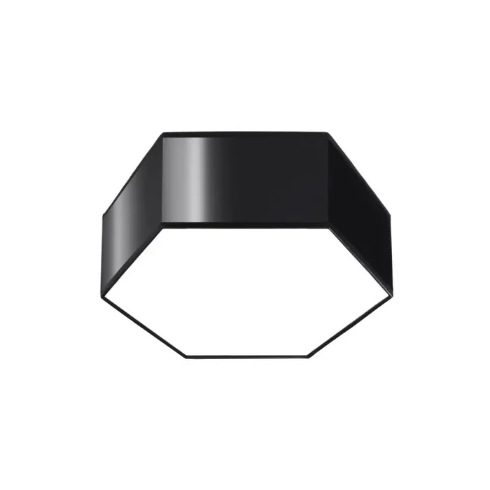 SOLLUX lighting Sunde Plafón Decorativo Empotrado, Negro, 11.5cm