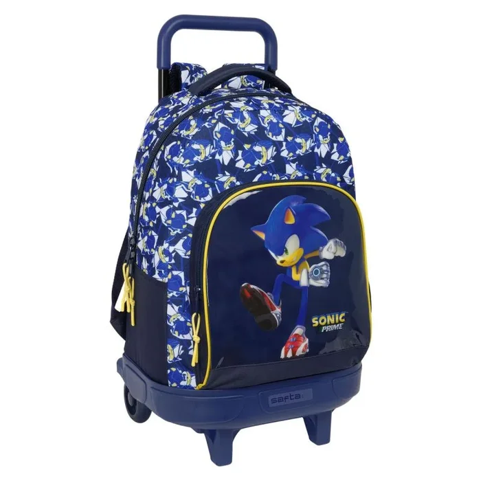 Sonic City – Mochila Grande con Ruedas, Compacta, Extraíble, Ideal para Niños de Diferentes Edades, Cómoda y Versátil, Calidad y Resistencia, 33x22x45 cm