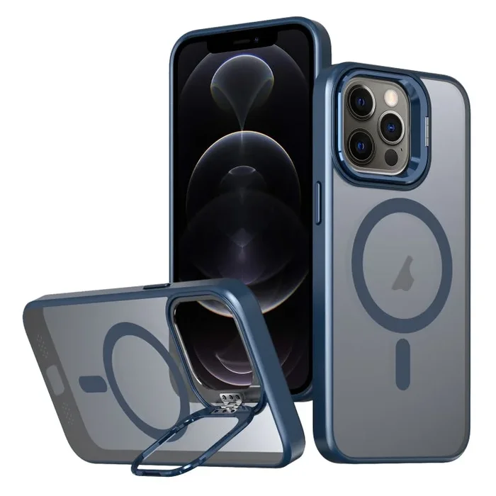 Soporte de Cámara para iPhone 12 Pro Metal Funda Magnética Magsafe (Azul)