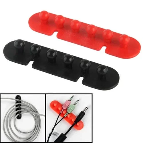 Soporte de Enchufe Adhesivo CC-595 para Cable de Alambre de Plástico (Par) (Color Aleatorio)