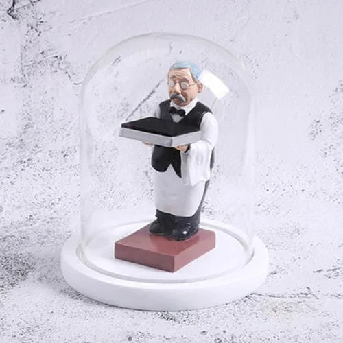Soporte de Estante para Reloj Mayordomo Grande con Cubierta Blanca