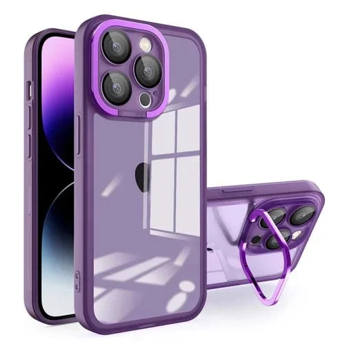 Soporte de Lente invisible para iPhone 15 Plus estuche Magsafe Transparente mate (Púrpura)