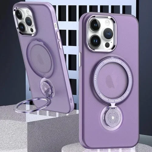 Soporte de Rotación 360 Grados Funda Magnética para iPhone 13 Pro Magsafe (Púrpura)