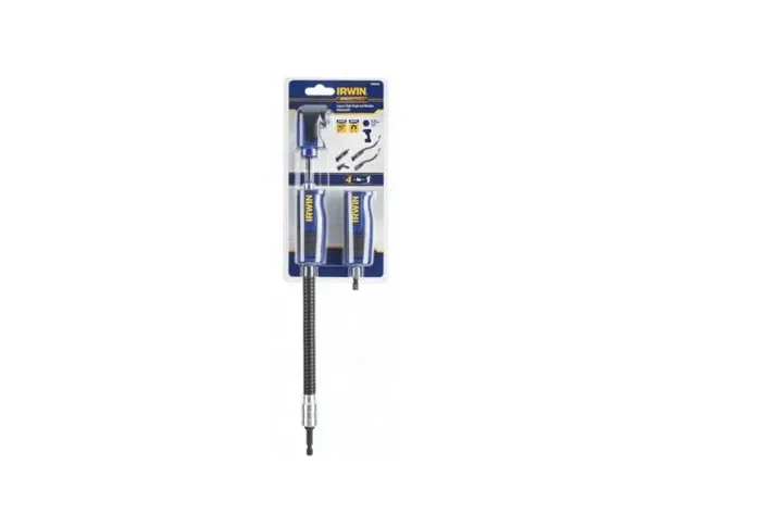 Soporte flexible de 350mm para puntas Irwin, herramienta de extensión elástica ideal para espacios difíciles, resistente, duradera y compatible con múltiples accesorios, azul