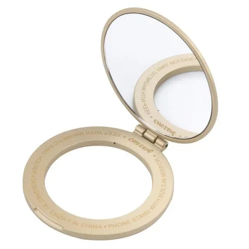 Soporte Magnético Plegable Para Teléfono Cps-053 con Anillo y Espejo (Dorado)