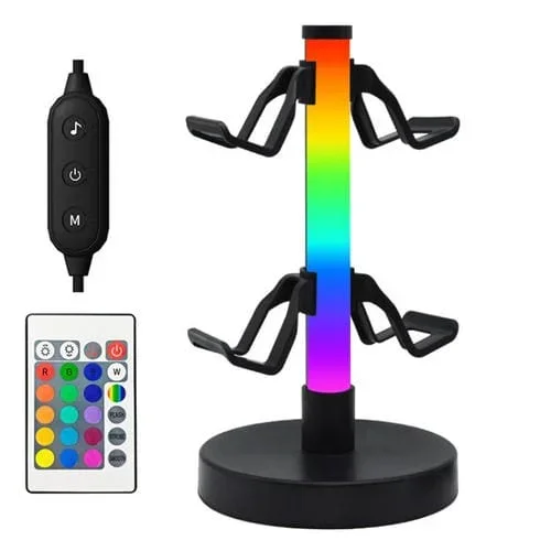 Soporte para auriculares y luz ambiental para controlador de juegos RGB KBB-81. Estilo: control con cable y control remoto.