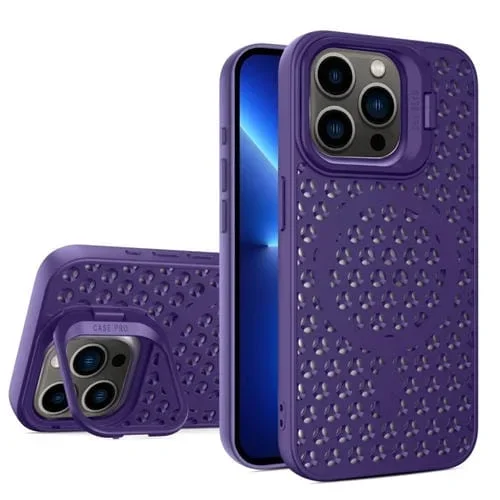 Soporte para Lente de Enfriamiento Magsafe iPhone 13 Pro Estuche Magnético TPU (Púrpura)