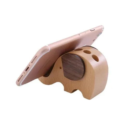 Soporte para Teléfono Móvil de Madera Haya Elefantes