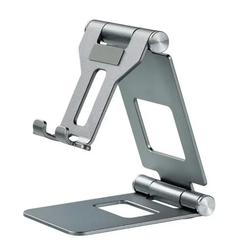 Soporte para Teléfono y Tableta Z10A Aleación de Aluminio Doble Plegable Escritorio (Gris)