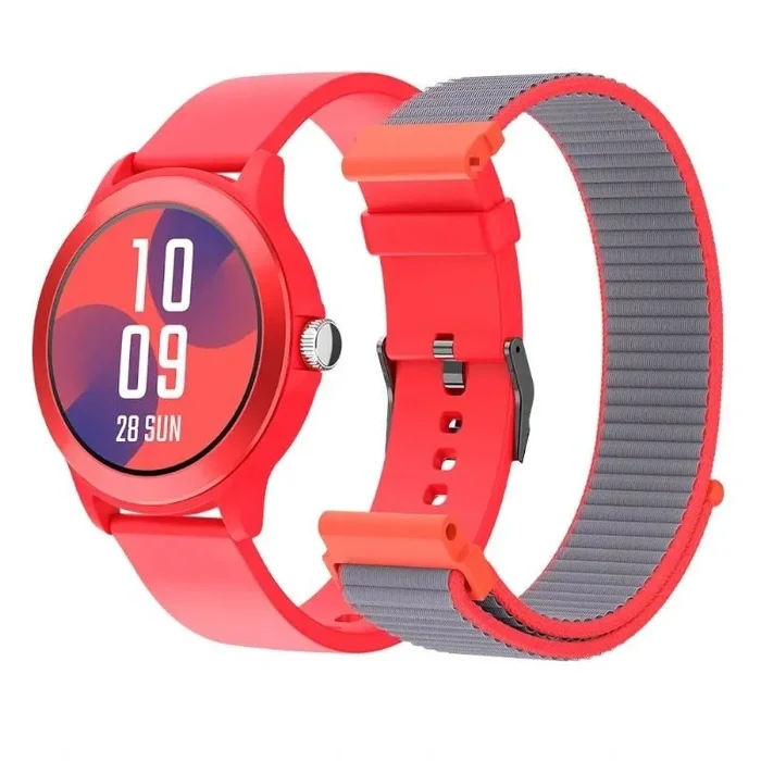 SPC Smartee Duo Vivo – Smartwatch Reloj Inteligente Color Rojo con Correa Intercambiable, Esfera Redonda de Alta definición 1.27”, Llamadas Bluetooth, 8 días batería, 100 Deportes, IP68