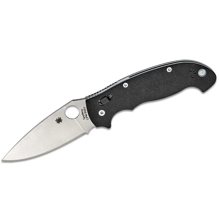 Spyderco STE-C95GP2 Navaja plegable Manix 2 XL de Hoja lisa satinada acero CPM S30V de 9,8 cm de longitud y mango G10 de color negro . Incluye clip ambidiestro