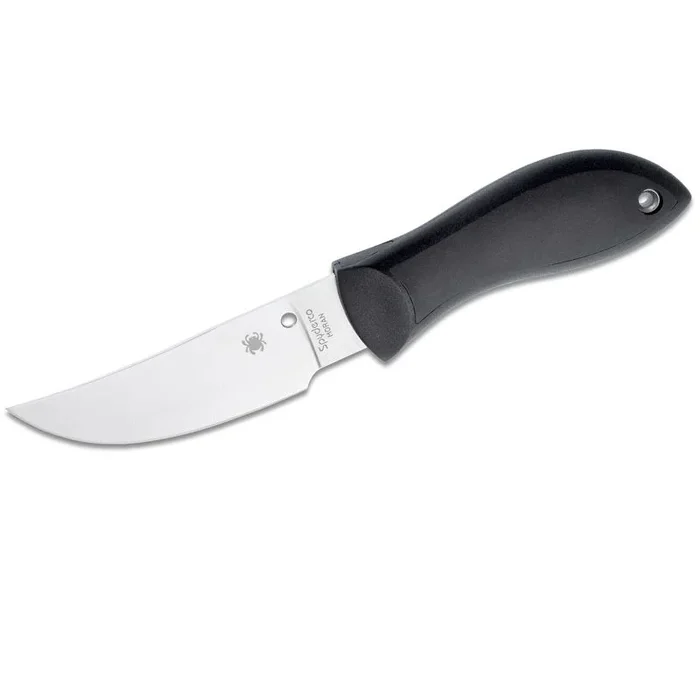 Spyderco STE-FB01P Cuchillo de Caza Bill Moran hoja lisa de acero VG-10 de 9,9 cm de largo y mango FRN de color negro. Incluye clip de bolsillo multiposición y funda Boltaron