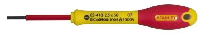 STANLEY 0-65-410 – Destornillador aislado vde 1000v FatMax plana 2,5 x 50 mm