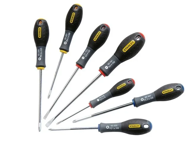 Stanley – FatMax Destornilladores – Juego 7 Piezas Plana ozidrivee hillips 0-65-438, Set, Más Colores