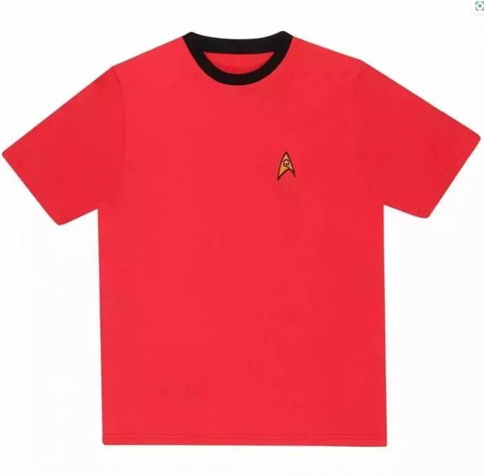 Star trek – red uniform (unisex red ringer t-shirt) large