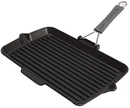 STAUB Grill, Rectangular, Hierro Fundido, Negro, 34 x 21 cm