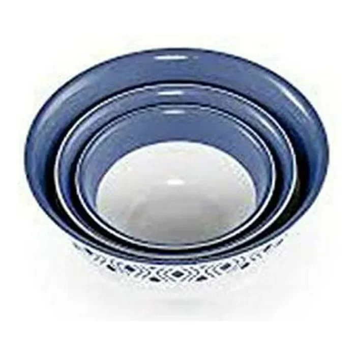 Stefanplast Juego de 3 ensaladeras, Azul y Blanco, 30x 30x 13h