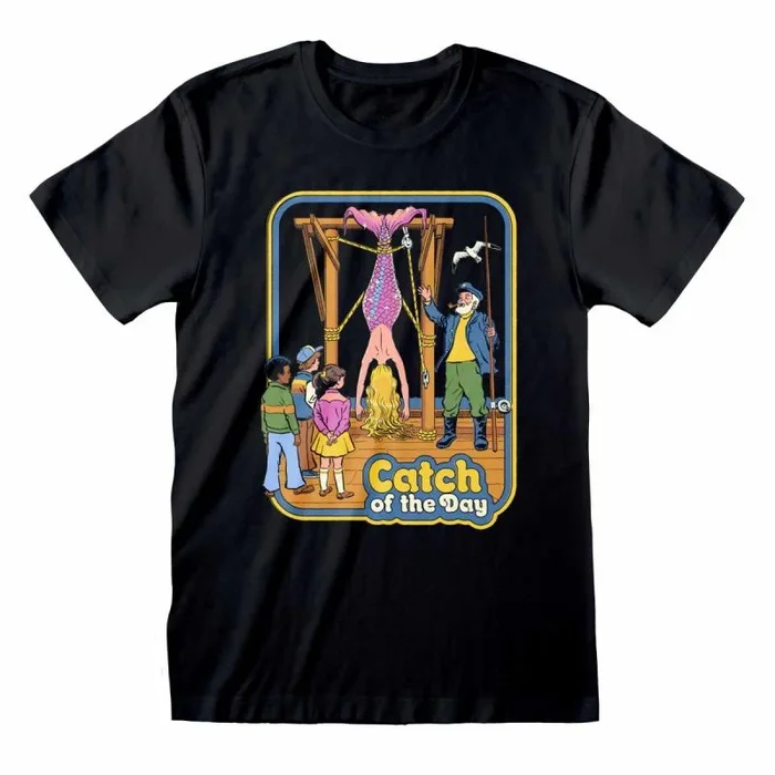 Steven rhodes – catch of the day (unisex black t-shirt) ex ex large