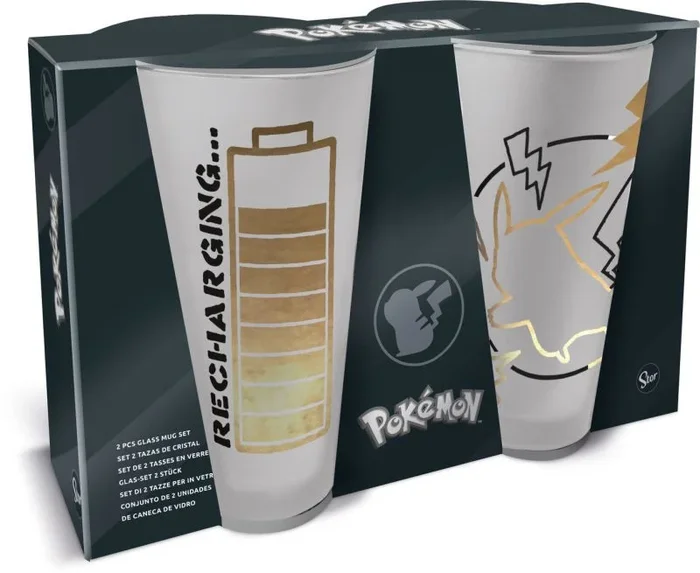 Stor Juego de 2 Vasos de Agua de Cristal de 490 ml de Pokemon