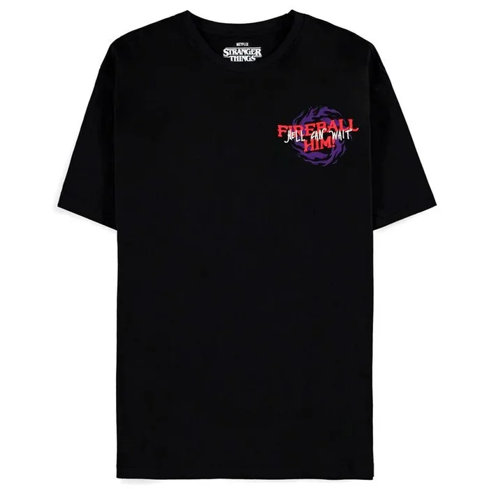 Stranger Things Fireball Him Hombre Camiseta Negro L 100% algodón Regular