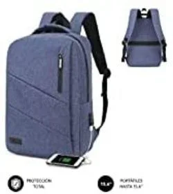 SUBBLIM City Backpack Mochila para portátil 15.6″, Poliéster Oxford, Azul