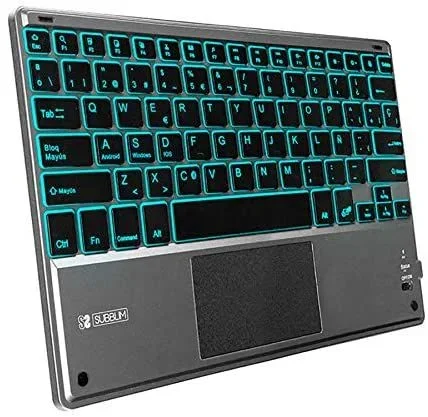 SUBBLIM Teclado Bluetooth Smart Backlit BT Keyboard Touchpad Grey