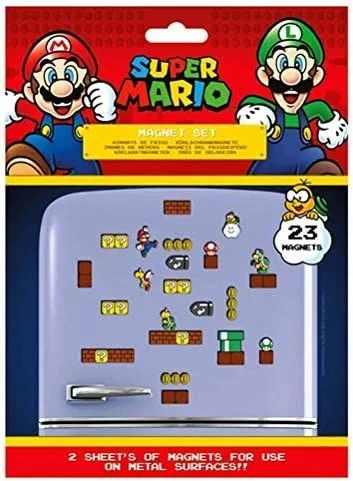 Super Mario MS65081 – Juego de 23 imanes (18 x 24 x 0, 3 cm), Multicolor