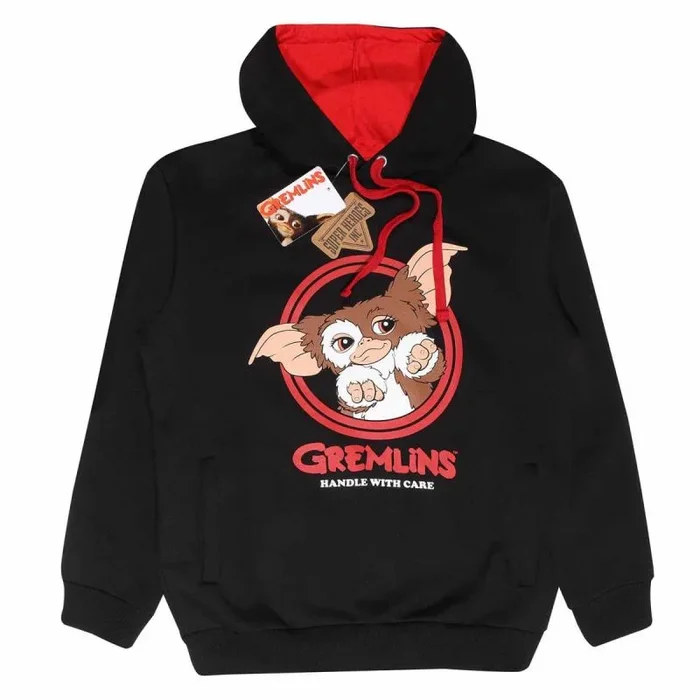 Superheroes inc. gremlins – three rules (unisex black contrast pullover hoodie) medium