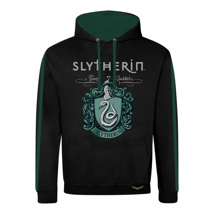Superheroes inc. harry potter – property of slytherin (unisex black contrast pullover hoodie) ex large