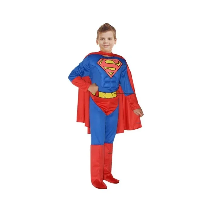 Superman disfraz niño original DC Comics (Talla 3-4 años) con músculos acolchados