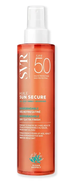 SVR Sun Secure – Olio Secco Satinato SPF50 Viso Corpo Capelli, 200ml
