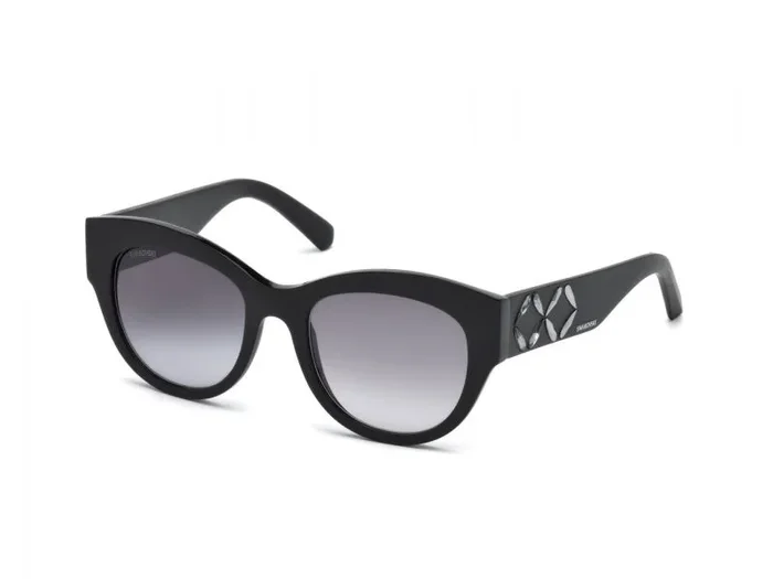 Swarovski Sk0127-01B-Schwarz Gafas de Sol, Negro (Schwarz), 54.0 para Mujer