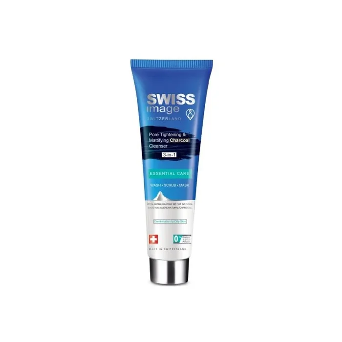 Swiss image pore tightening & mattifying charcoal cleanser 75ml