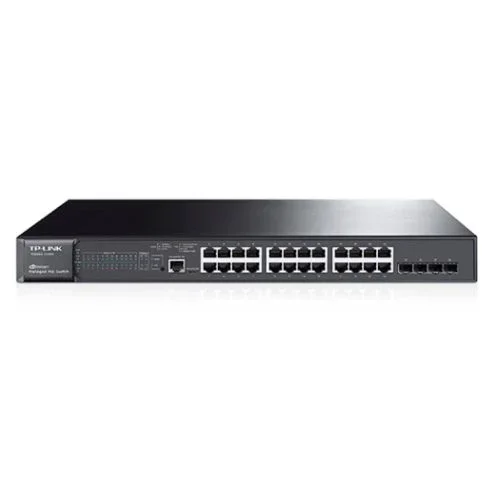 Switch gestionable l2 tp-link t2600g-28mps 24p giga poe 384w incluidos 4p combo giga rack ( tl-sg3424p )