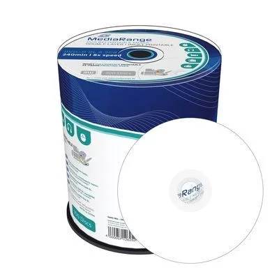 (t100) dvd+r dl mediarange 8,5gb imprimible inkjet printable full face, 8x, doble-capa (tarrina-100)