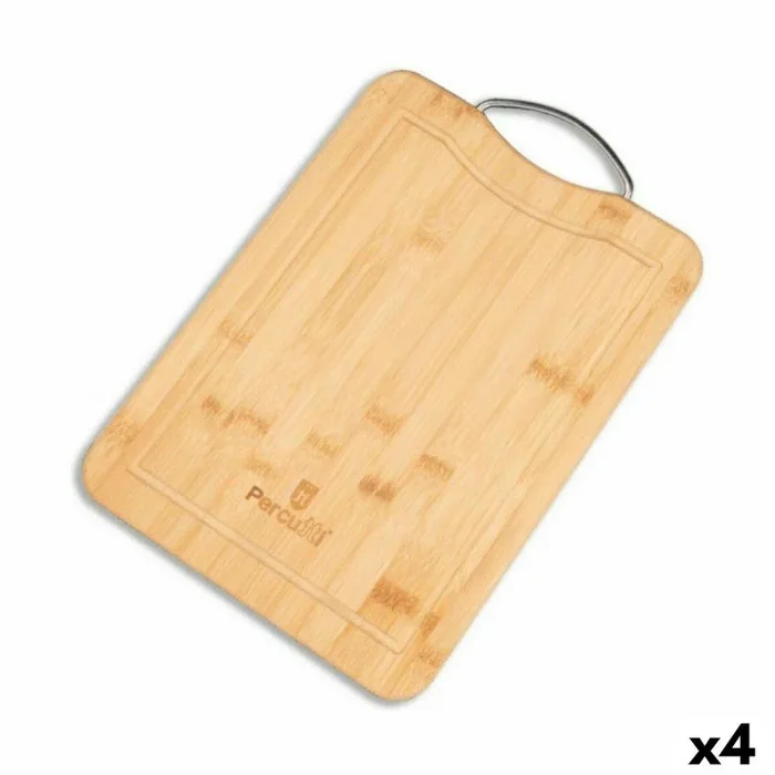 Tabla de cortar percutti percutti 32,5 x 25 x 1,5 cm marrón plateado bambú (4 unidades)