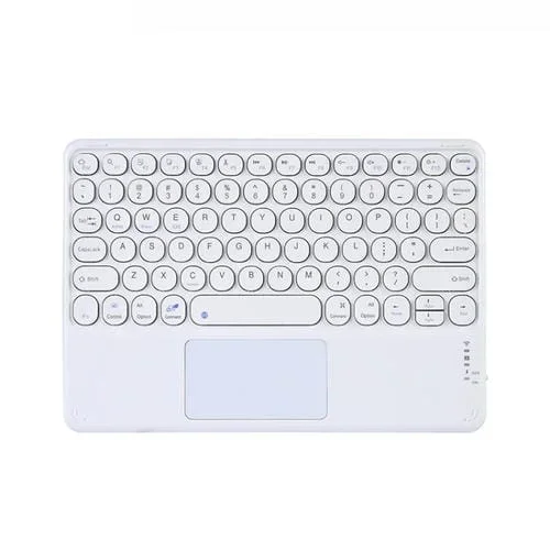 Tablet Redonda Universal 250C 10 Pulgadas Keycap Bluetooth Inalámbrico Panel Táctil (Blanco)