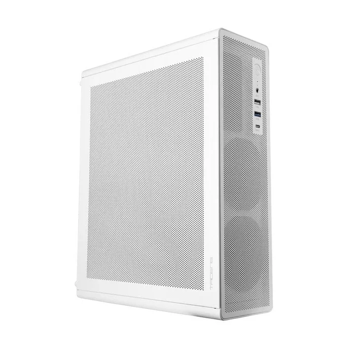 Tacens AEROSLIM500, Caja PC MicroATX, Paneles Mesh Antipolvo, Fuente Alimentación TFX 500W, Ventilador Frontal FDB 90mm, Minitorre Slim Compatible con MicroATX y Mini-ITX, USB-C y USB 3.0, Blanco