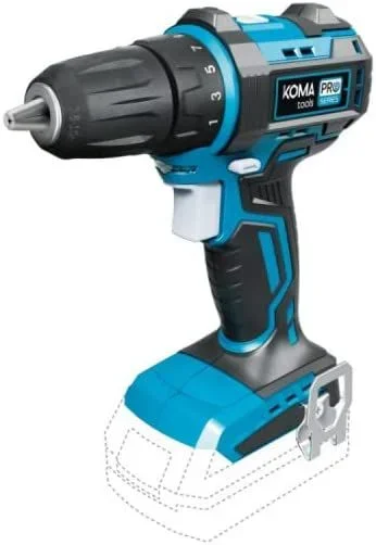 Taladro atornillador 20v brushless (sin batería ni cargador) portabrocas ø10mm 18,5×19,6cm pro series battery koma tools