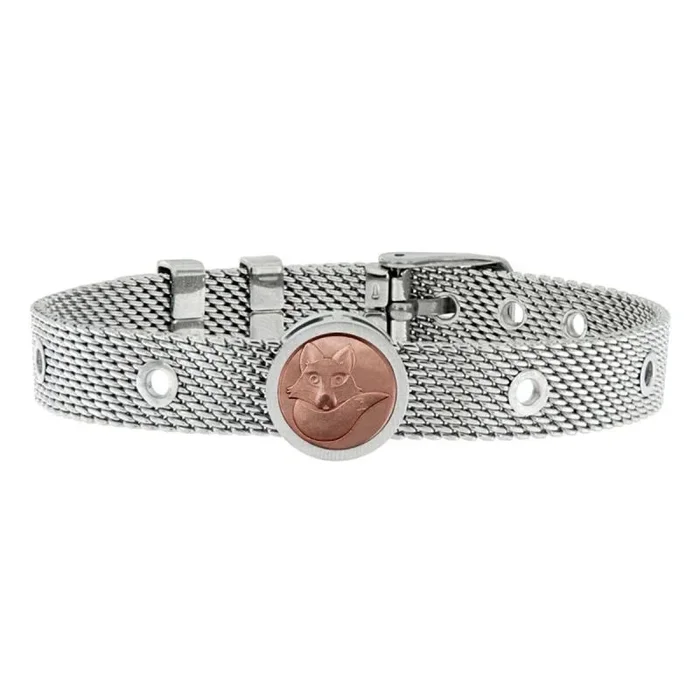 Talent Jewels Pulsera de acero inoxidable con clip Talento Furbo de auténtico cobre, Medio, Acero inoxidable, No es una piedra preciosa