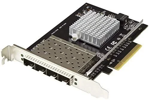 Tarjeta de Red SFP+ 10G SFP+ con 4 Puertos – Adaptador Convergente SFP+ Abierto Intel XL710 – NIC PCIe 10 Gigabit Ethernet – Tarjeta LAN 10GbE – Dell PowerEdge HPE ProLiant