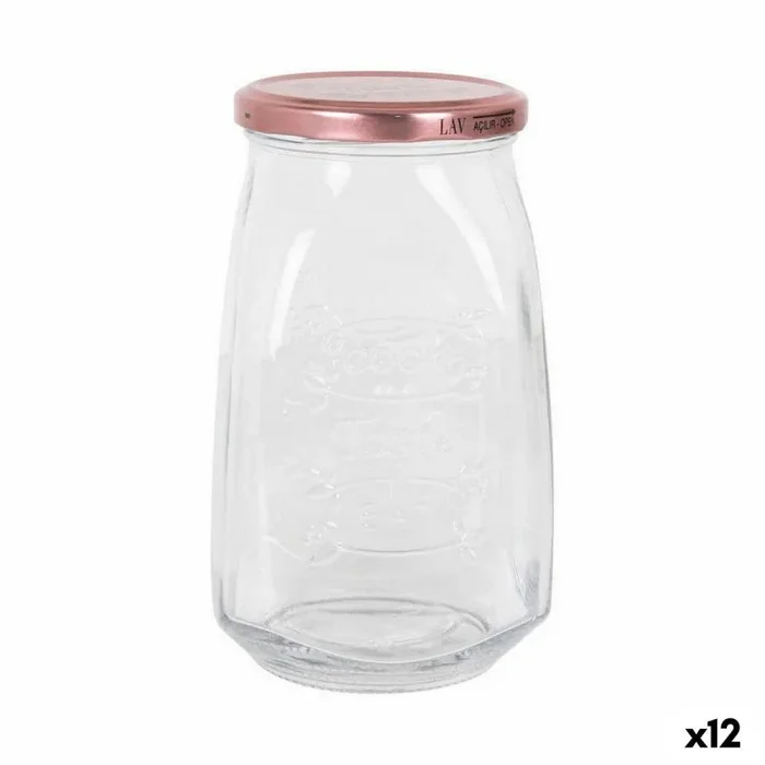 Tarro de cristal transparente inde tasty con tapa 1,05 l (12 unidades)