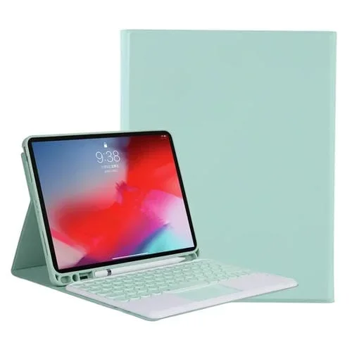 Teclado Bluetooth Yt11B-A 2021 Funda de Cuero Control Táctil Ranura Bolígrafo Soporte para iPad Pro 11 (2021) (Verde Claro)