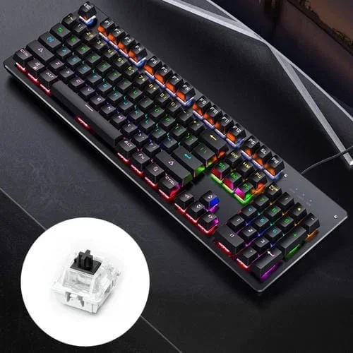 Teclado Cableado Yindiao Modelo Gaminjo Eje Negro (Negro) USB