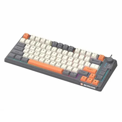 Teclado con Cable Xunsvfox K81 Iluminado para Oficina y Juegos para Computadora Portátil (Brillante)