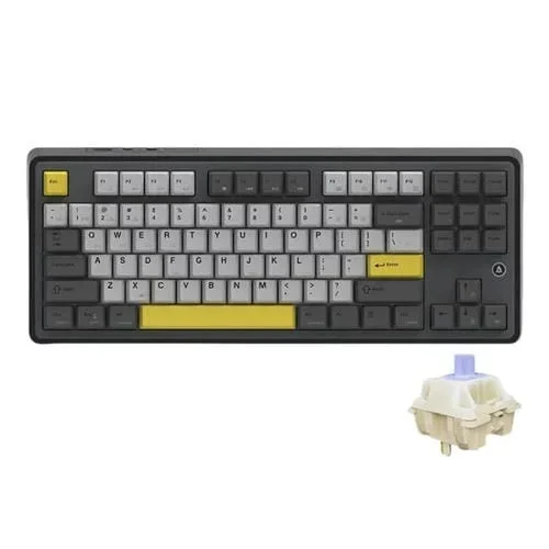 Teclado Mecánico Inalámbrico Bluetooth Trimodo Ajazz AK870 para Juegos con Intercambio en Caliente Personalizado RGB (Axis Negro)