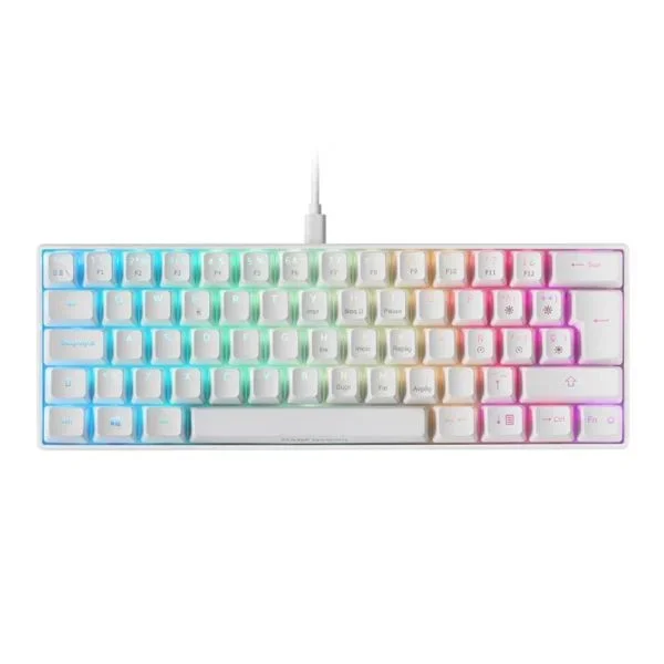Teclado mecanico ultra compacto mars gaming mkmini white full rgb chroma switch outemu pro red