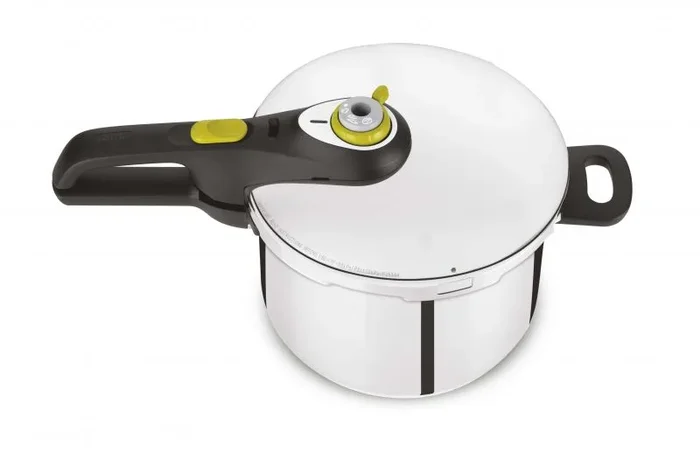 Tefal Secure 5 Neo 6L con cestillo – Olla a presión de acero inoxidable 6L, ahorro energético hasta 50%, cocción a presión, 2 programas, sistema de seguridad de 5 puntos, compatible inducción, P25307