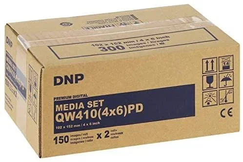 Térmicas marca DNP modelo QW 410 Media Kit 10×15 cm PD 2x 150 Sheets