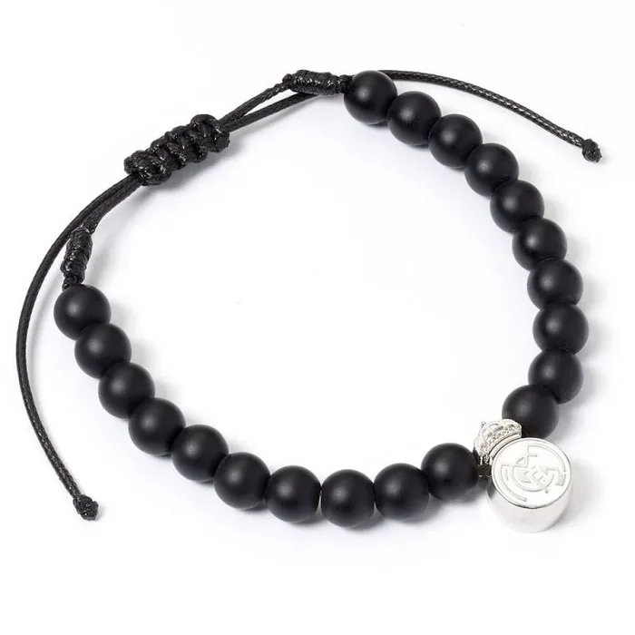 The Carat Shop Pulsera de cuentas negras del Real Madrid Football Club